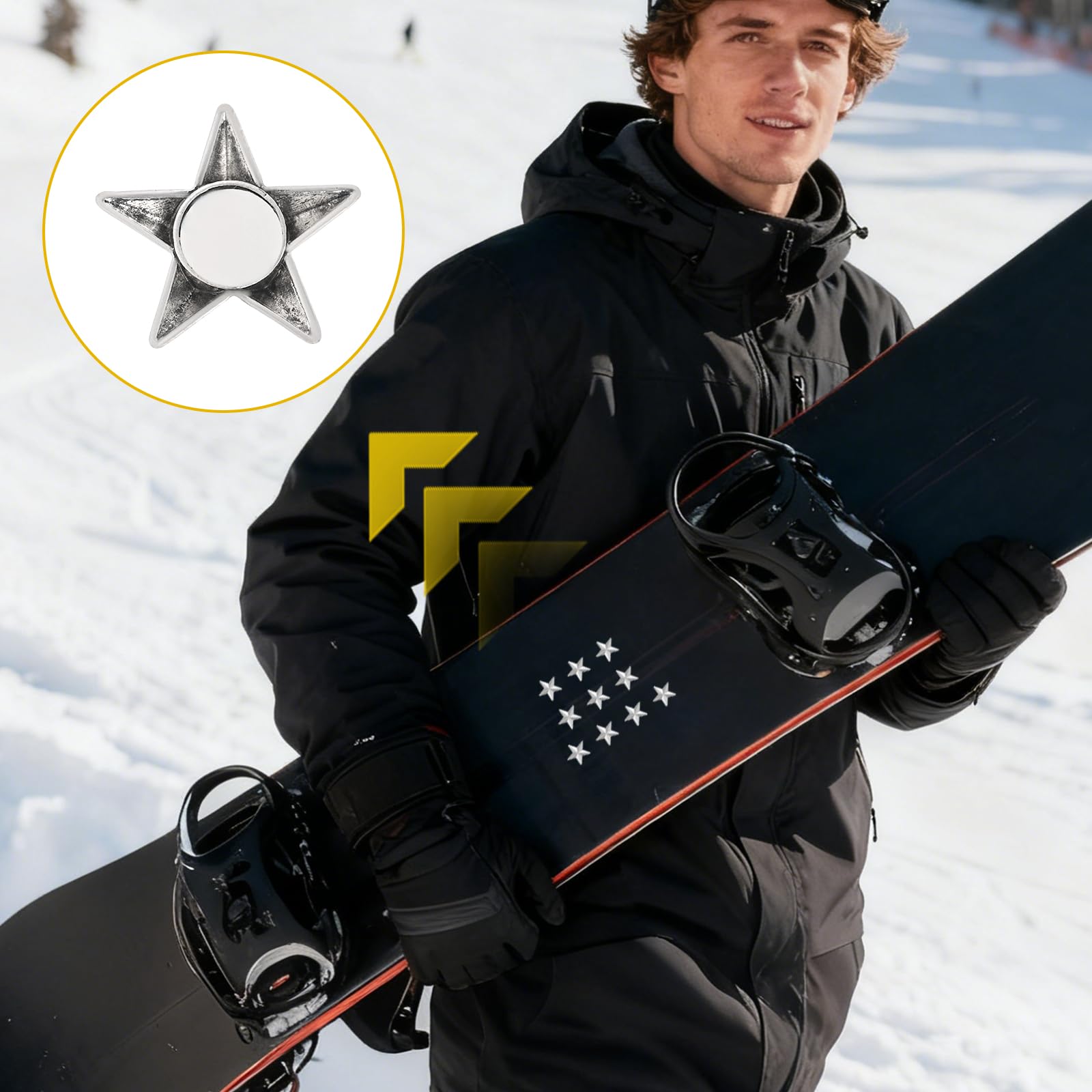 Penitue Pads de Snowboard Antidérapants en Fer, Pad Antidérapant Auto-Adhésif pour Meilleure Adhérence (10 Pièces)