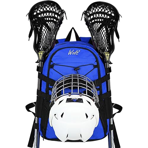 WOLT Lacrosse Bag-Lacrosse Backpack with Two Sticks Holder-Large Field Hockey Bag Holds All Sport Gears