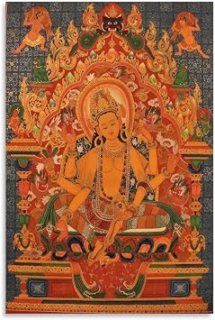 QINGYUAN Vasudhara Buddhism Religion Meditation Poster Buddha Bodhisattva Home Decor Poster Wall Art Bedroom Decorative Room Aesthetic 16x24inch40x60cm