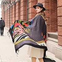 Vista 281 de DANA XU Manta de pashmina extragrande 100% de lana merina, bufanda de viaje, bufanda de cachemira para mujer, otoño e invierno, chal de gran