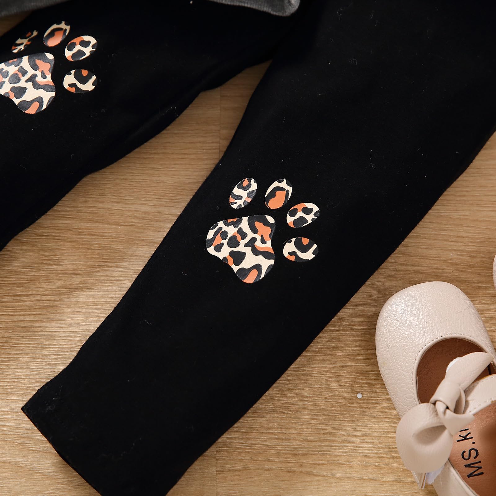 Verve Jelly Kleinkind Baby Mädchen Leopard Outfit Rüschen Langarm Pullover Sweatshirt Tops Hosen Sweatsuit 2 Stück Set Herbst Winter Kleidung