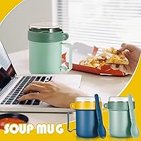 Vista 6 de Mifoci 4 Pack Microwave Soup Mug with Lids Microwavable Soup Container with Handle and Steam Release Vent 13.5 oz for Noodles, Hot Cereal