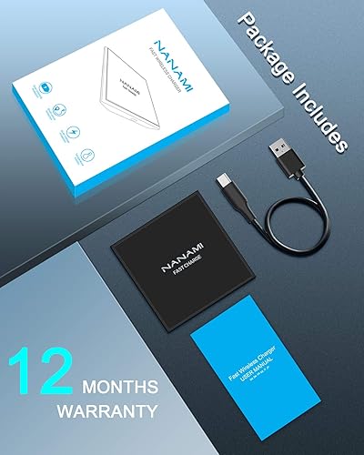Miniatura 7 de NANAMI Cargador inalámbrico mejorado almohadilla de carga rápida con certificación Qi de 15 W, compatible con iPhone 141313 mini12Pro