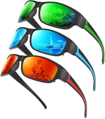 KALIYADI Polarized Sunglasses-for-Men Sports Sunglasses Mens Sun Glasses with UV400 for Running Fishing Golf