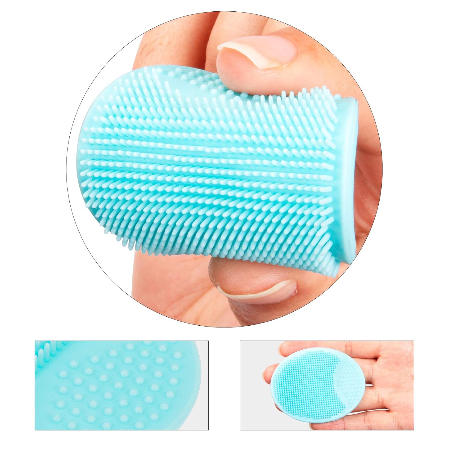 2 Pack Face Scrubber,JEXCULL Soft Silicone Facial Cleansing Brush Face Exfoliator Blackhead Acne Pore Pad Cradle Cap Face Wash Brush for Deep Cleaning Skin Care,Blue and Red : Beauty & Personal Care