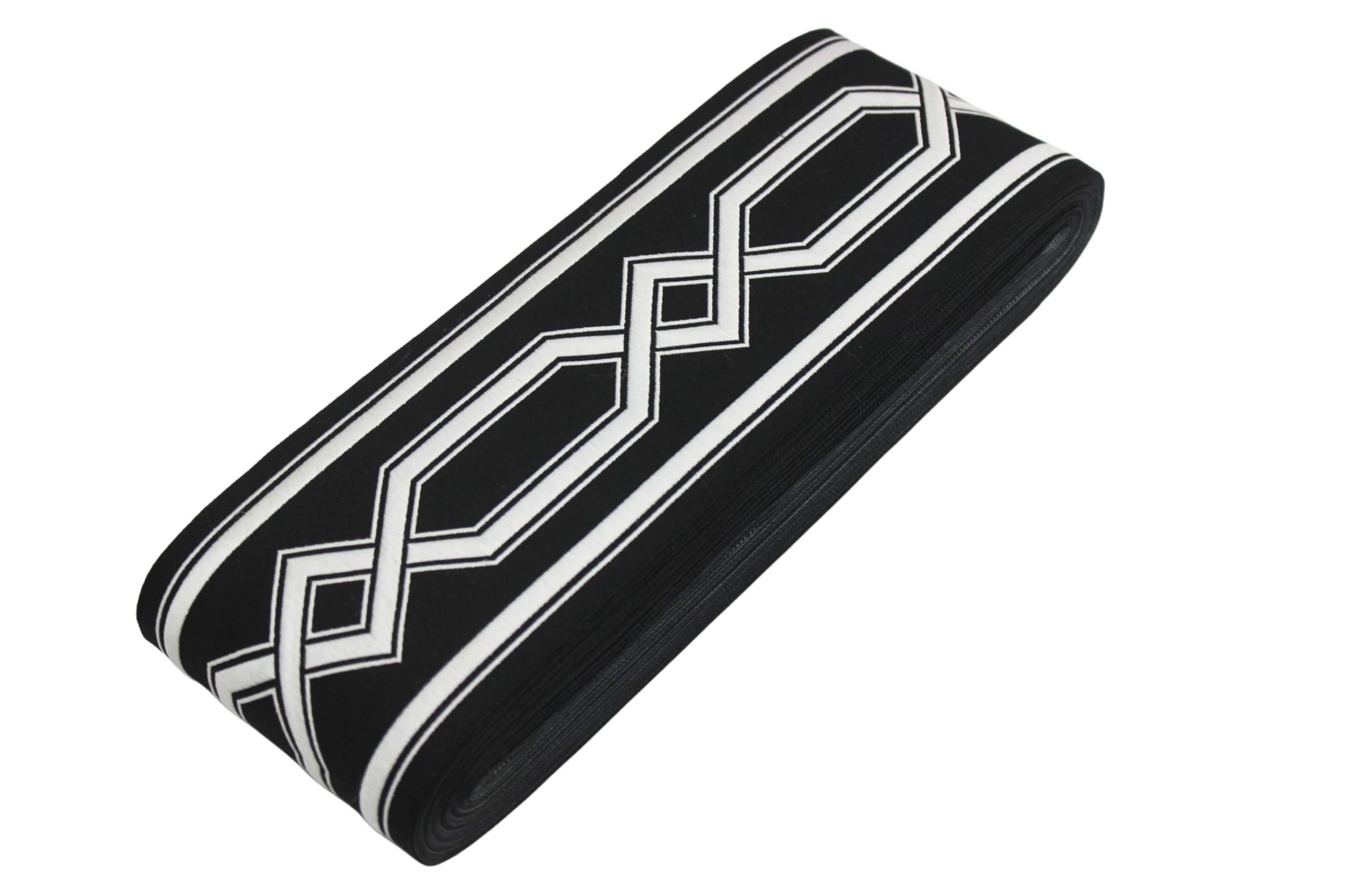 Ruban d'ameublement jacquard noir et blanc passementerie rideau et draperie