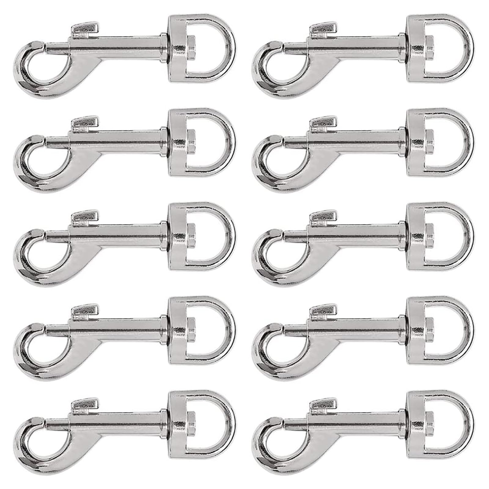10 Pieces Swivel Eye Bolt Snap Hook Dog Lead Clips 2 Inch Swivel Eye Bolt Snap Hook Spring Loaded Clips Dog Lead Clasp Trigger Clips Clasp for Pet Buckle Carabiner Keyring Home Outdoor
