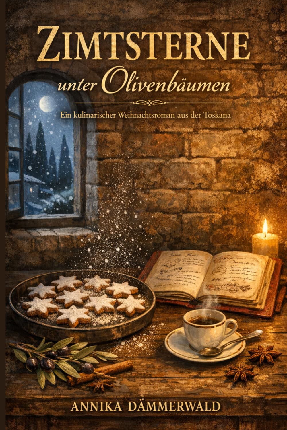 Zimtsterne unter Olivenbäumen: Ein kulinarischer Weihnachtsroman aus der Toskana