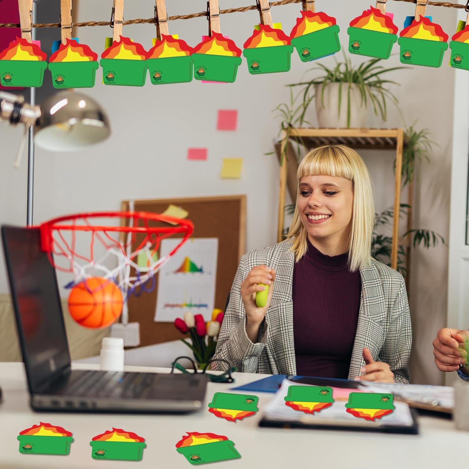 12 Pcs Dumpster Fire Post it Notes Employee Appreciation Gifts Notepads Funny Office Decor Everything is Fine Paper Pads Reminders Memos for Coworker Teacher Staff Friends - Image 7