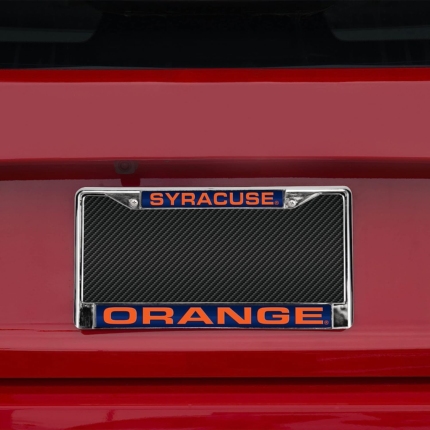 Syracuse Orange Chrome Metal Laser Cut License Plate Frame