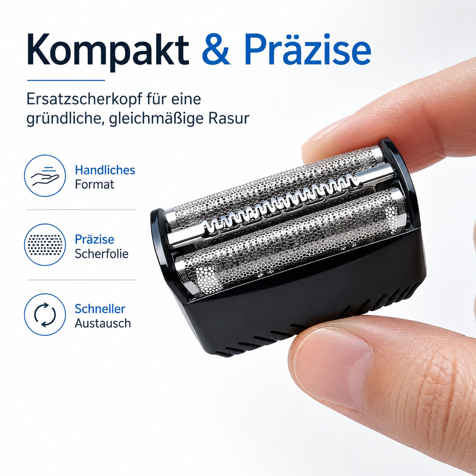 Poweka Scherfolie Scherkopf Kompatibel mit 30B | Hochwertiges Kombipack Klingenblock Messer Rasierklinge für Series 3 30B / 7000/4000 Series