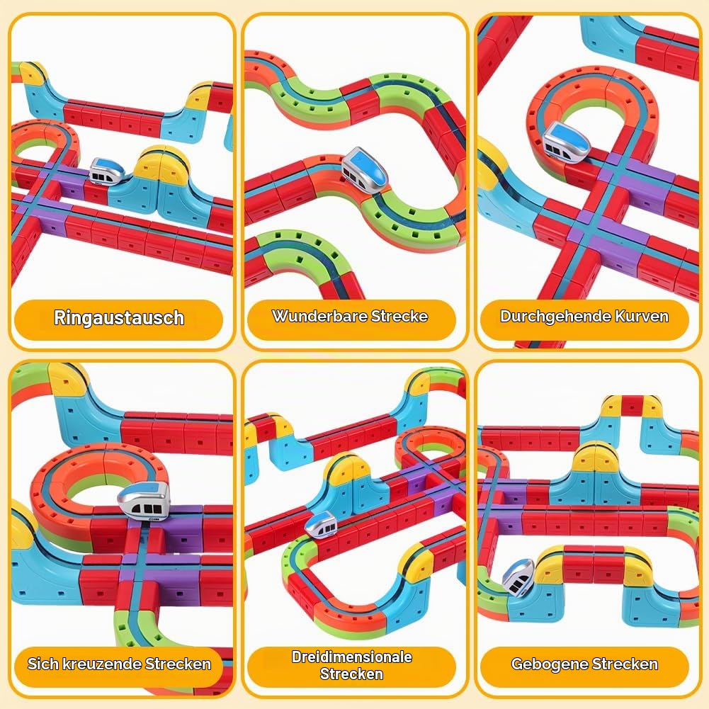 68 Stück Clickrail Electric Train Set, Magisches Schienen WüRfel Zug