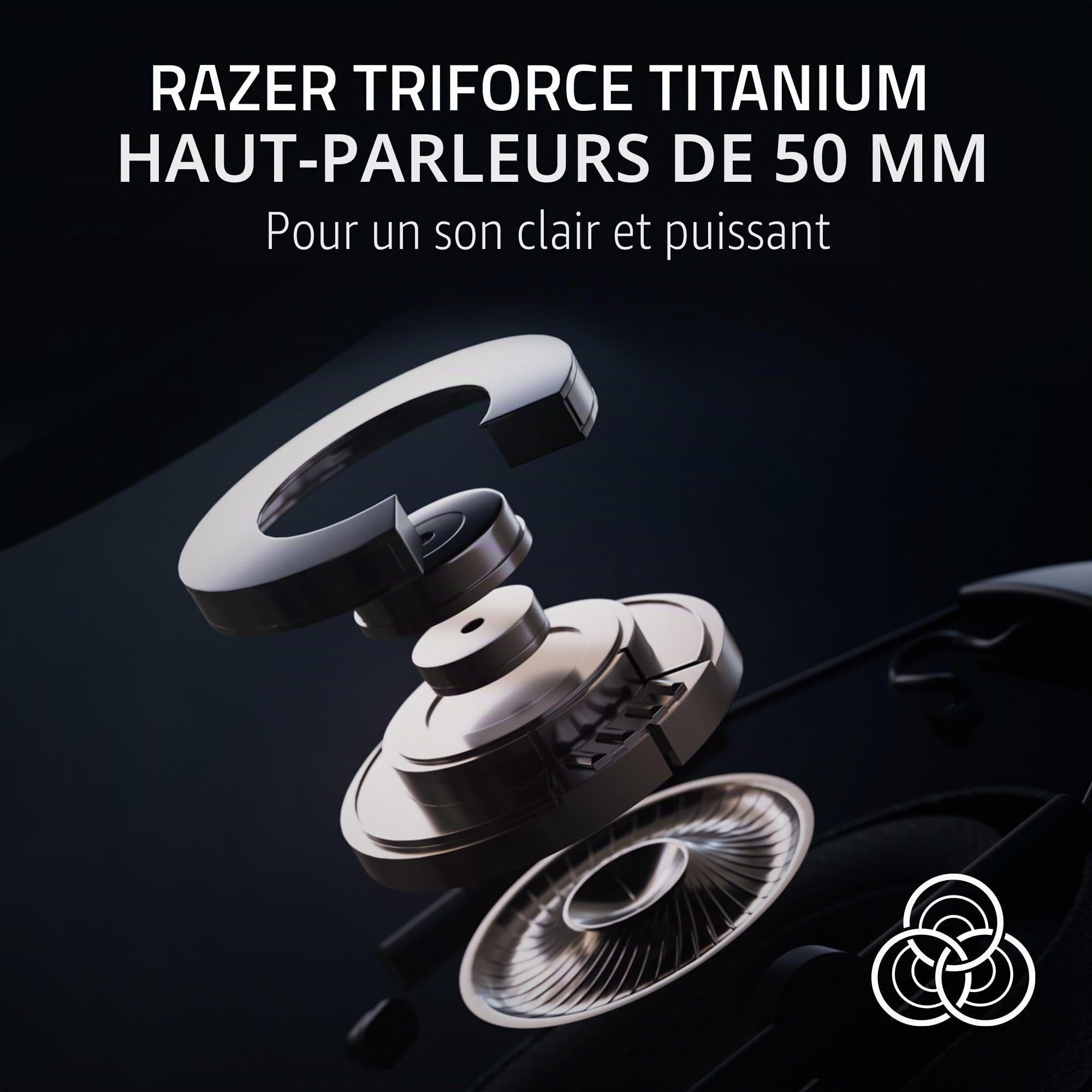 Razer BlackShark V2 HyperSpeed Casque de jeu sans fil : 280 g léger – Audio spatial THX – Micro pliable – Pilotes de 50 mm – 2,4 GHz, Bluetooth ou USB – Batterie de 70 heures avec charge USB de type C