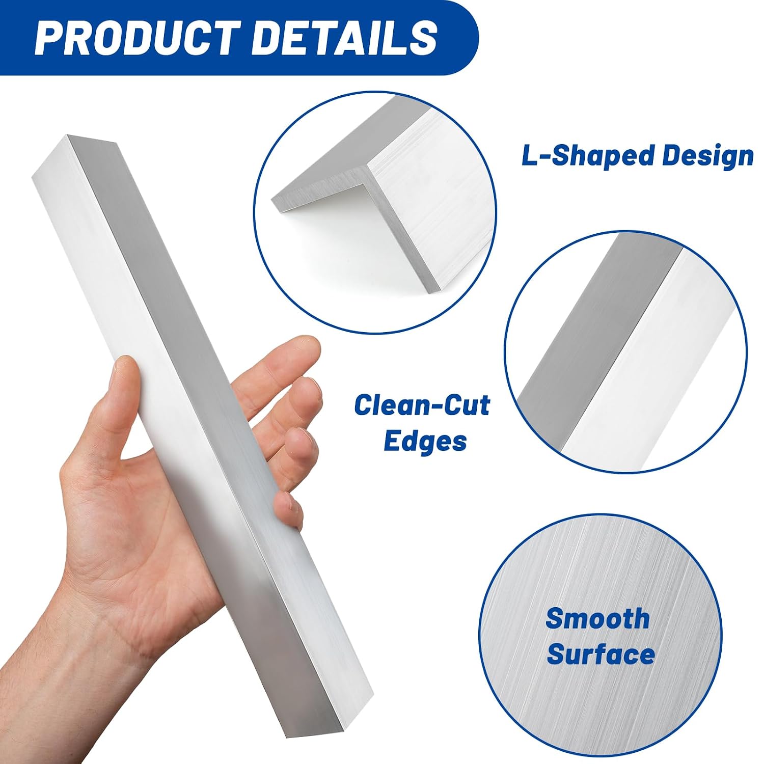 Aluminum Angle 6061 T6511 Mill Stock for DIY Projects Industrial Building Construction More Durable and Can Be Cut to Fit (1" x 1" x 1/4" 4Pcs)