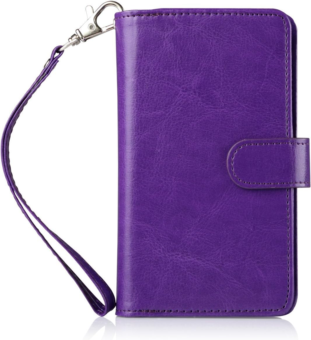 J.west Galaxy S5 Case, S5 Wallet PU Leather Multi Card Slots Series Magnetic Wallet Case Cover for Samsung Galaxy S5 SV Galaxy S V i9600- Purple
