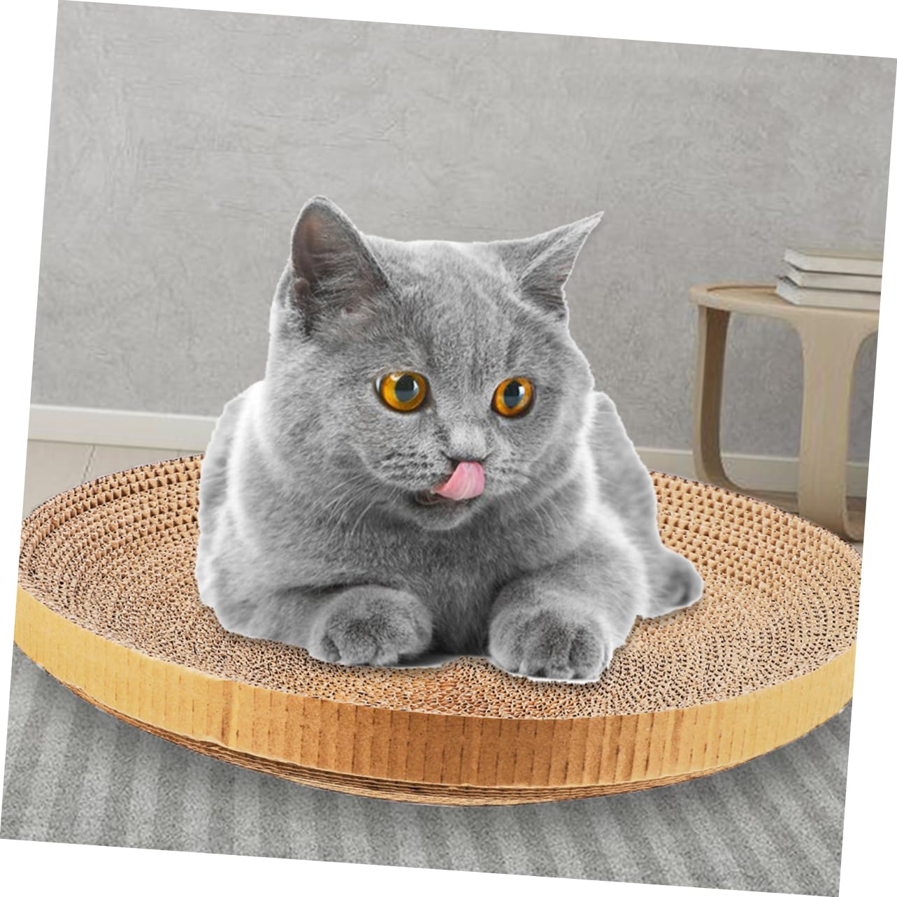 POPETPOP 3 Piezas Recambio Rascador para Gatos Redondo De CartóN Corrugado, DiseñO Circular, Ideal para ArañAr Y Descansar, Protege Muebles, 35 X 35 X 2.7 Cm