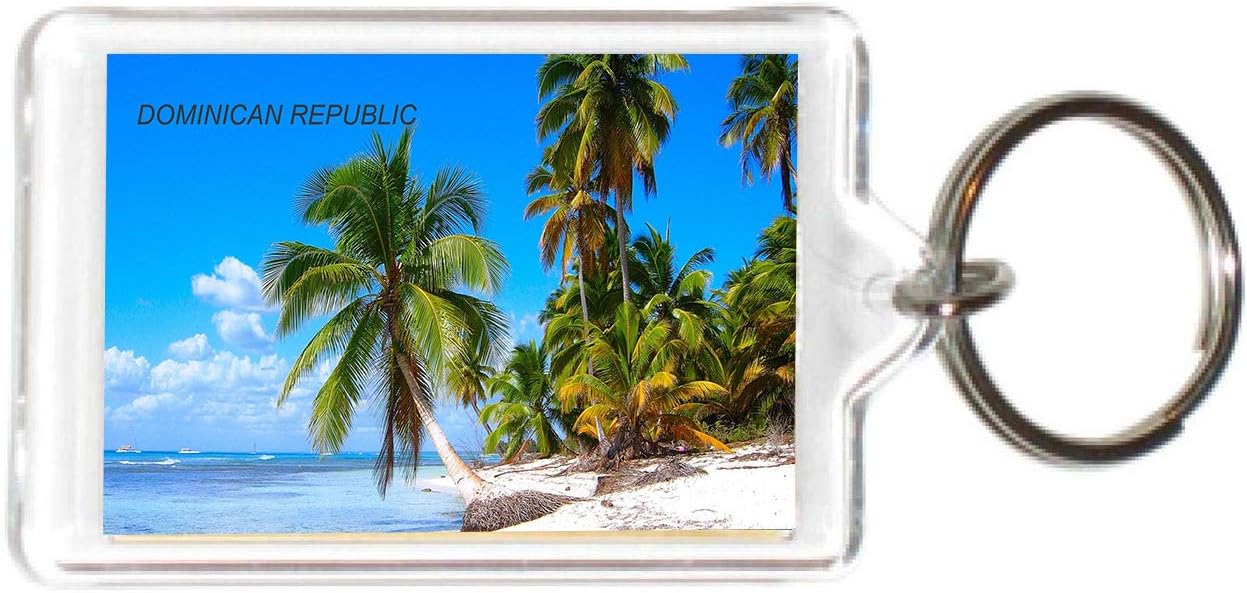 Dominican Republic Acrylic Keychains KeyRings Holders