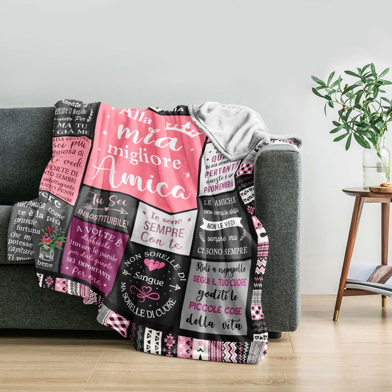 Regalo Amica, Regalo Migliore Amica Compleanno, Regali Divertenti per un Amica Speciale Originale, Idee Regali Originali per Amiche Rappresentante di Classe Donna, Amicizia Coperta 150x130CM
