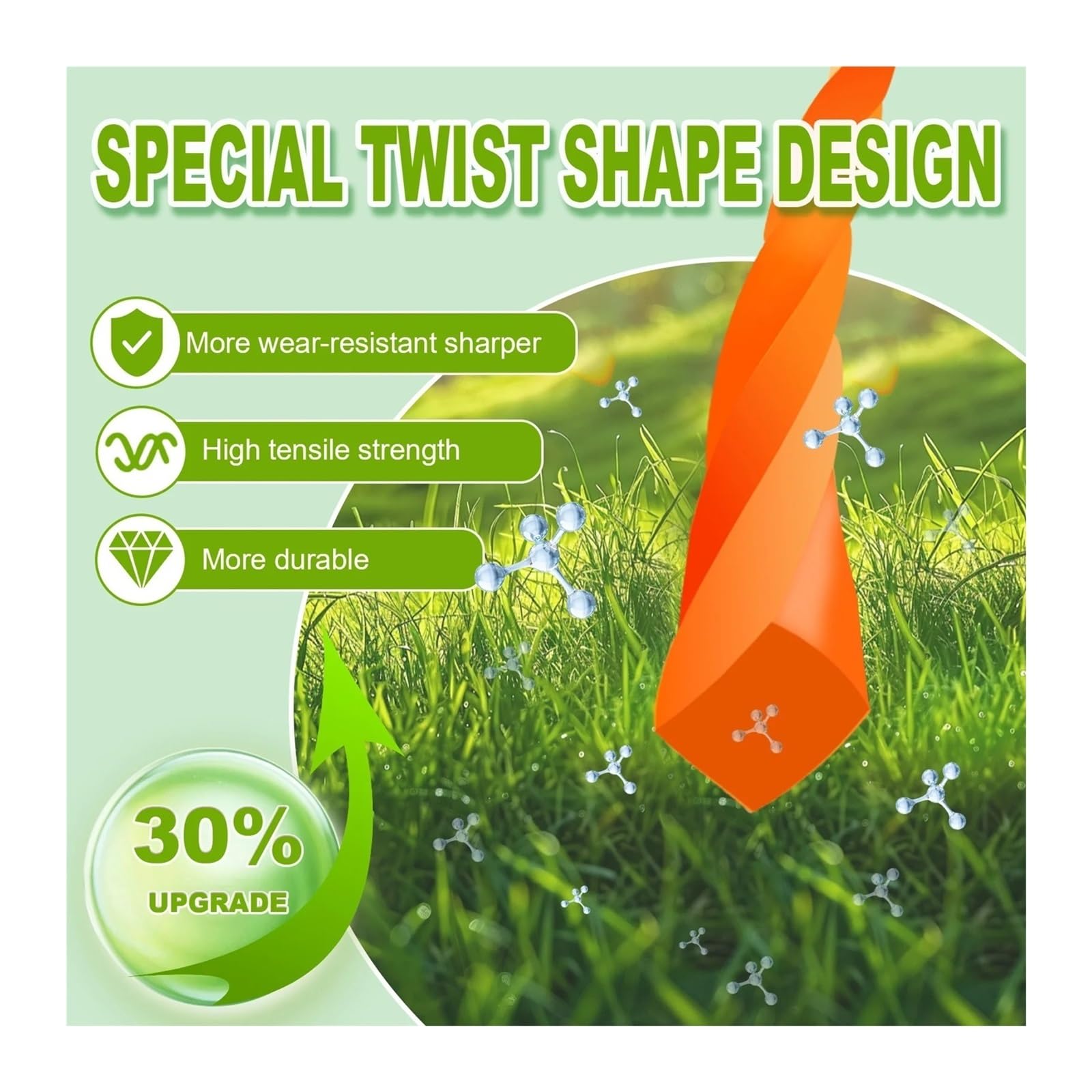 Filo Taglio, Filo Nylon a Spirale per Macchina diserbo 15m | Per brushcutter, diametri disponibili 2.7mm, 3mm, 4mm(C 15m,2.4mm)