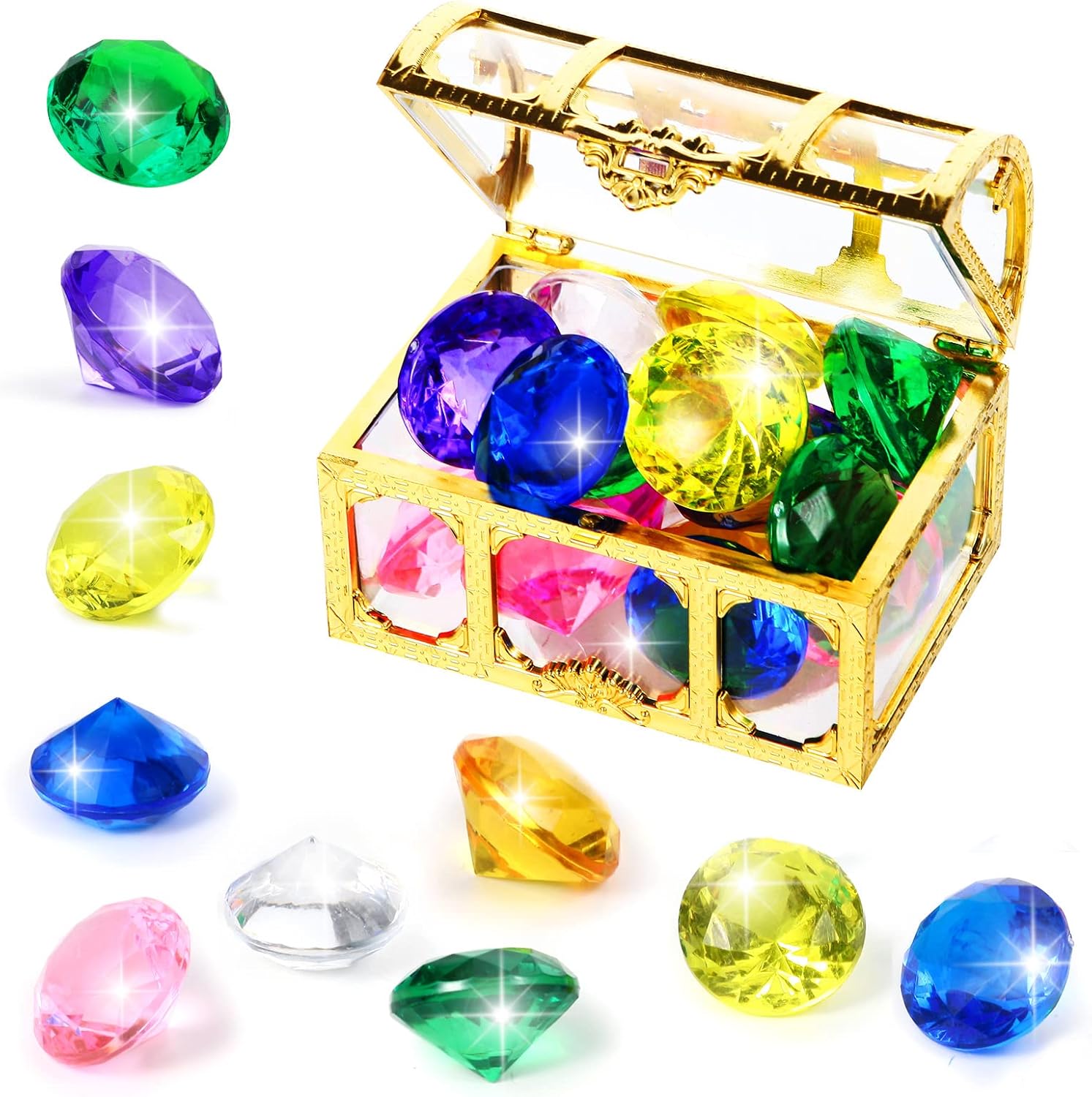 Diving Gem Pool Toy 18PCS Medium Colorful Diamonds Set with