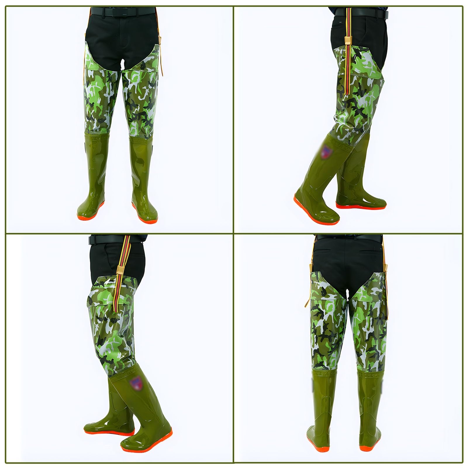 Waders hip Pantaloni da Pesca Mimetici Verdi, Pantaloni da Pesca In Nylon A 2 Strati, Non Facilmente Deformabili, Per La Caccia In Paludi E Laghi