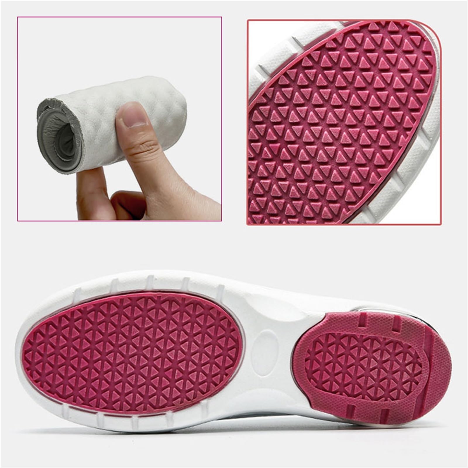 Zapatos de Trabajo de Chef para Mujer, Antideslizantes, de enfermería, Blancos, cómodos, de Cuero, sin Cordones, Planos para Enfermera de Hospital.