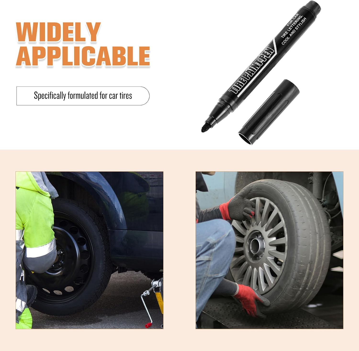 YARNOW Tire Marker Pens Water-based Sturdy Paint Pen Set for Car Tires 3pcs Easy to Use and Creative Drawing and Graffiti