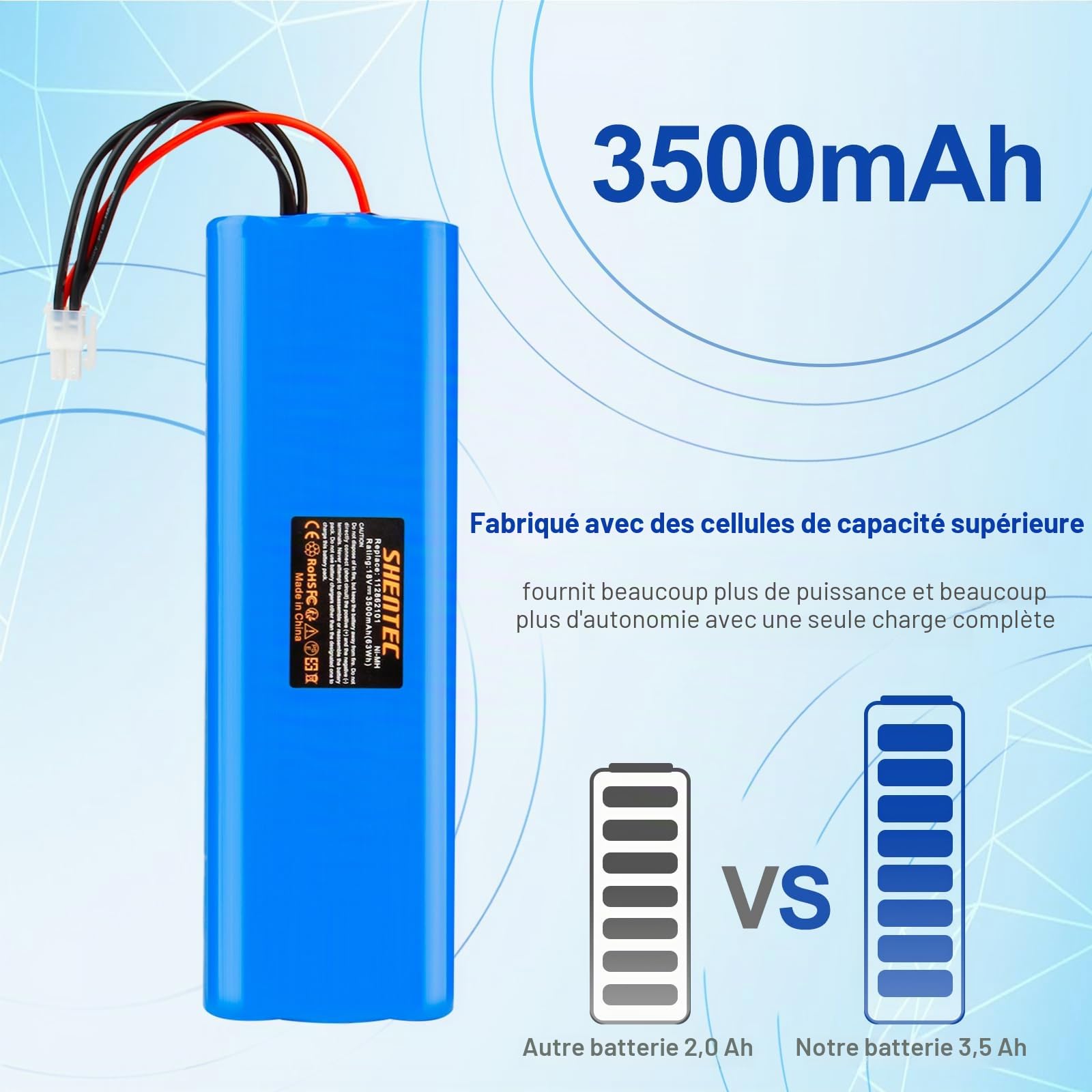 18V 3500mAh Ni-MH pour Batterie Husqvarna Automower 210C, 210AC, 220AC, 230ACX, 260ACX, G2 2004-2006, SH, Robot Tondeuse Hybride Solaire