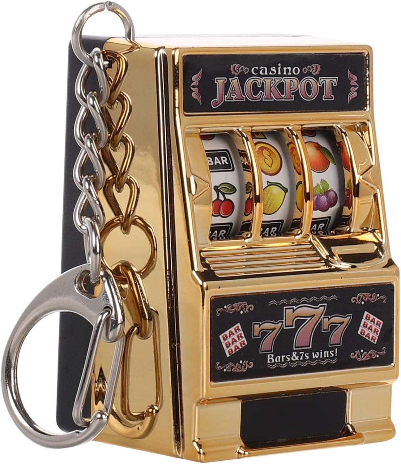 Mini Slot Machine Keychain Cute Fruit Keyring for Boys and Girls and Adults Creative Vegas Party Favors Novelty Keychain Toy for Bags and Backpacks Fun Accessory