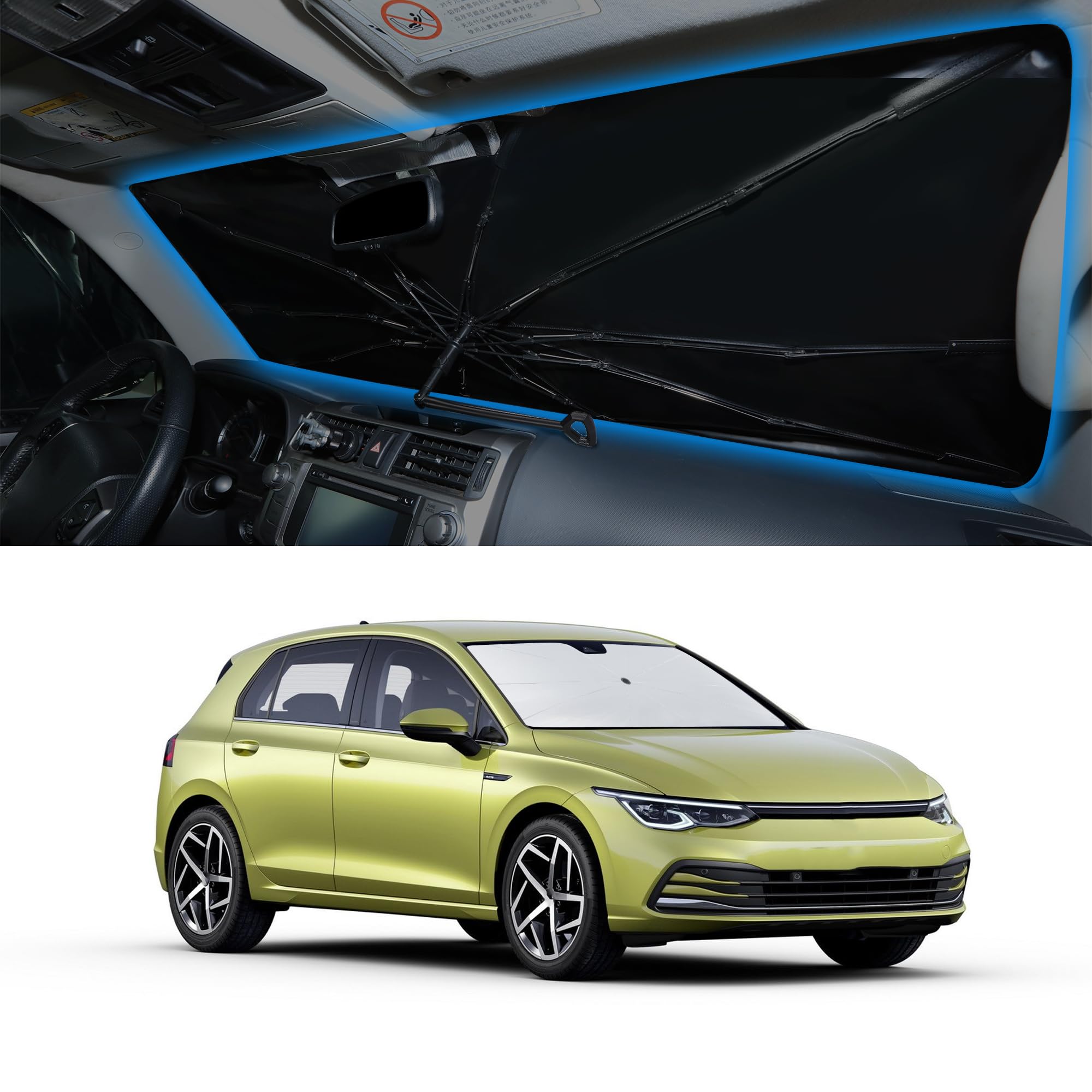 Windshield Sun Shade Umbrella for 2015-2021 Volkswagen Golf GTI e-Golf