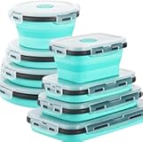 8 Pack Collapsible Food Storage Containers With Lids&comma; Collapsible Storage Containers Sets Silicone Collapsible Bowls For Camping&comma; RV Accessories&comma; Travel Trailer Must &lpar;Mixed oz&rpar; &lpar;8&rpar;