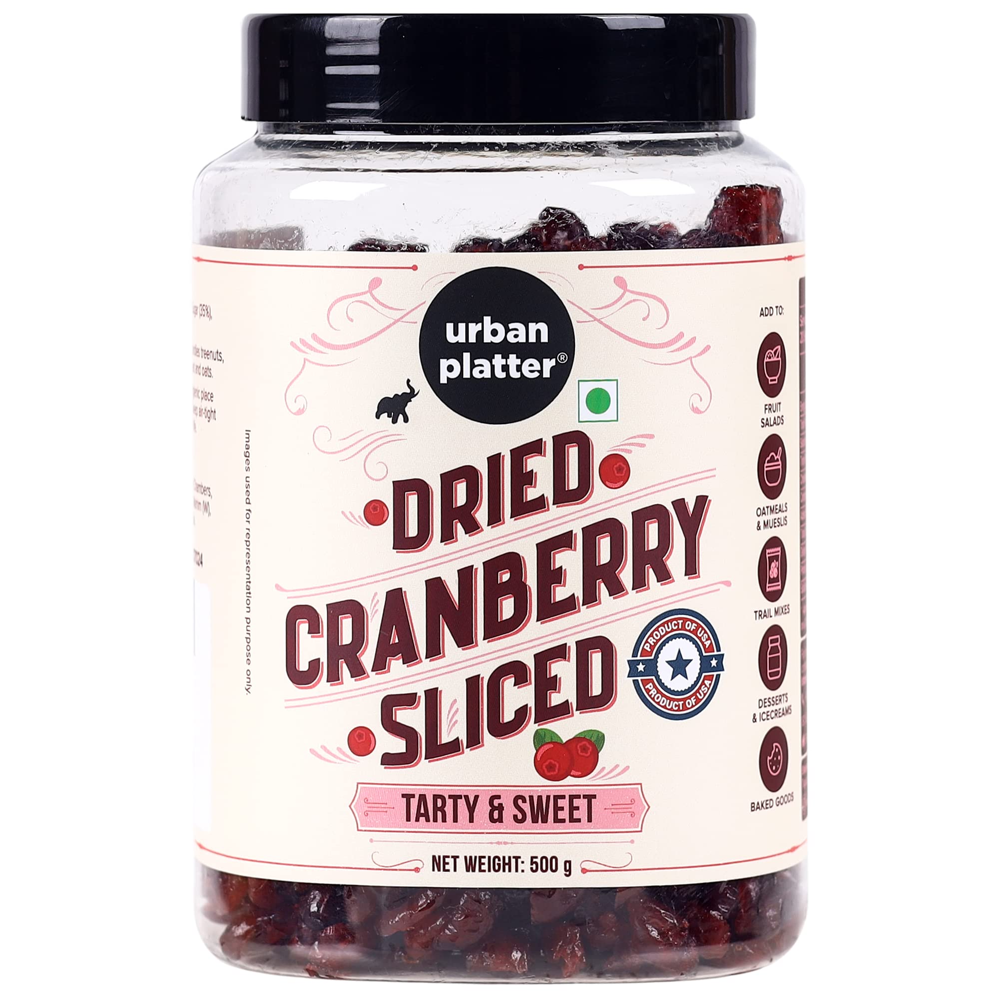Urban Platter Dried Red Cranberry, 500 g