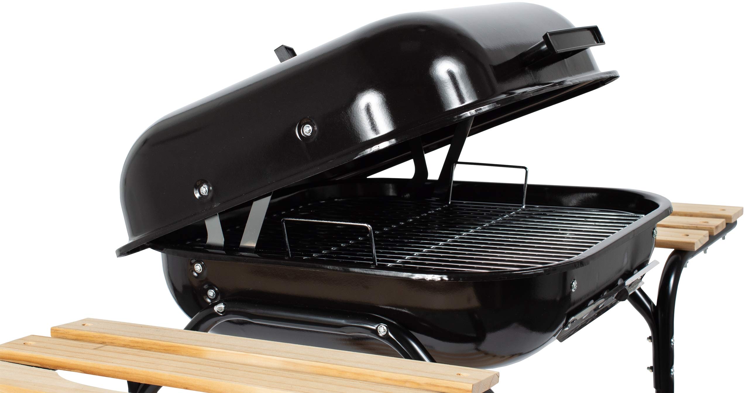 GrillMaster Kohlegrill EmaBend GM3000 + Gebläse, Gartenbau, Karbon, Mit Rollen, Holzböden