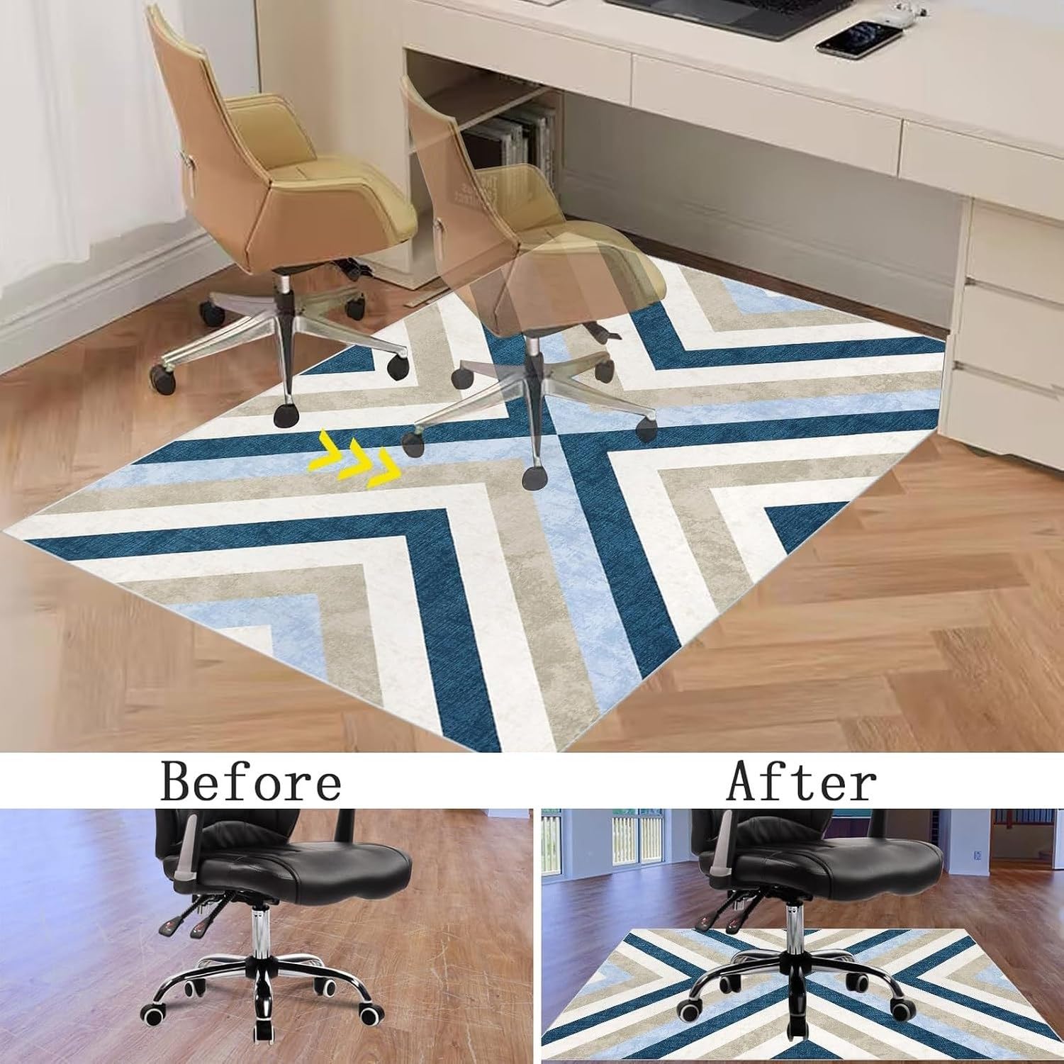 Tapis de Sol Protection Chaise de Bureau Sol Dur, Color-1594a, 120 x 170 cm