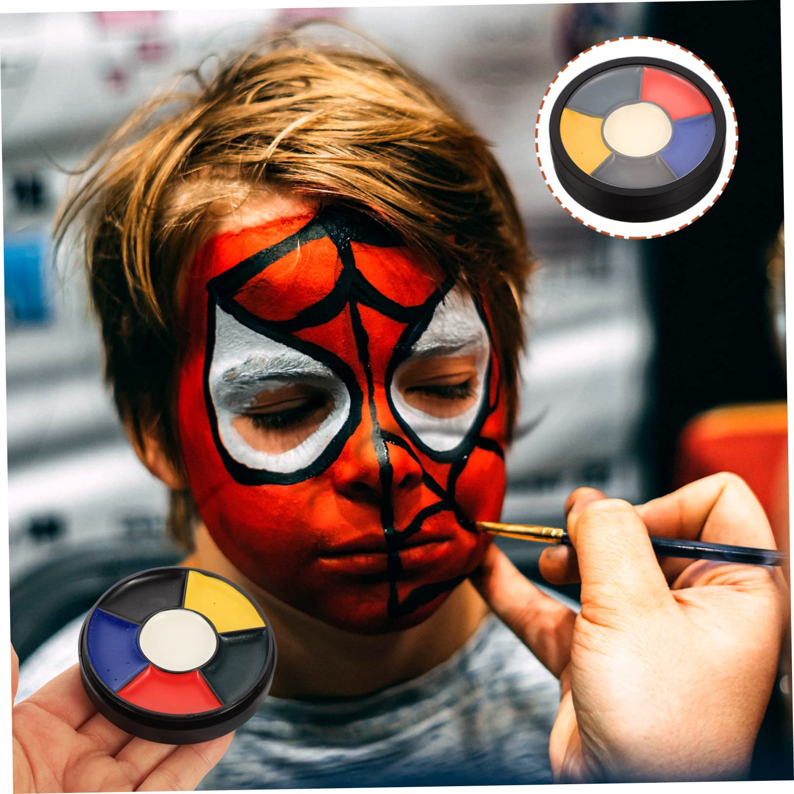 Kit di Trucco per Halloween da 3 Pezzi 6 Ruote di Pigmento Materiali per Il Trucco Decorazioni per Feste Sicure per Cosplay