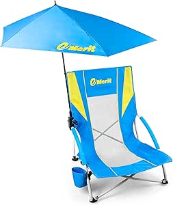 Low Beach Chair with Umbrella