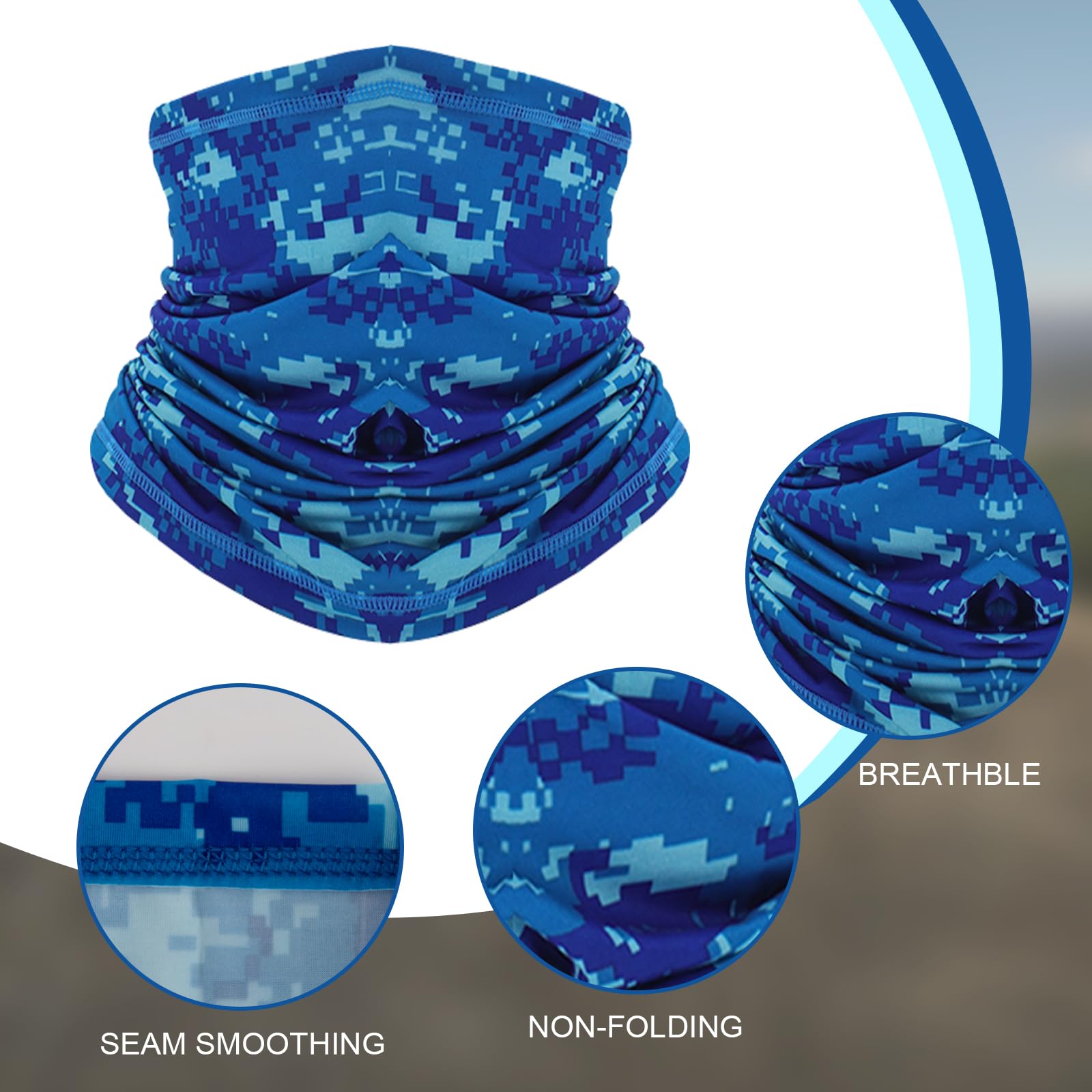 Paquete de 3 polainas de verano para el cuello, de seda helada, protección solar UV, bufanda para la cara, pasamontañas para hombres y mujeres