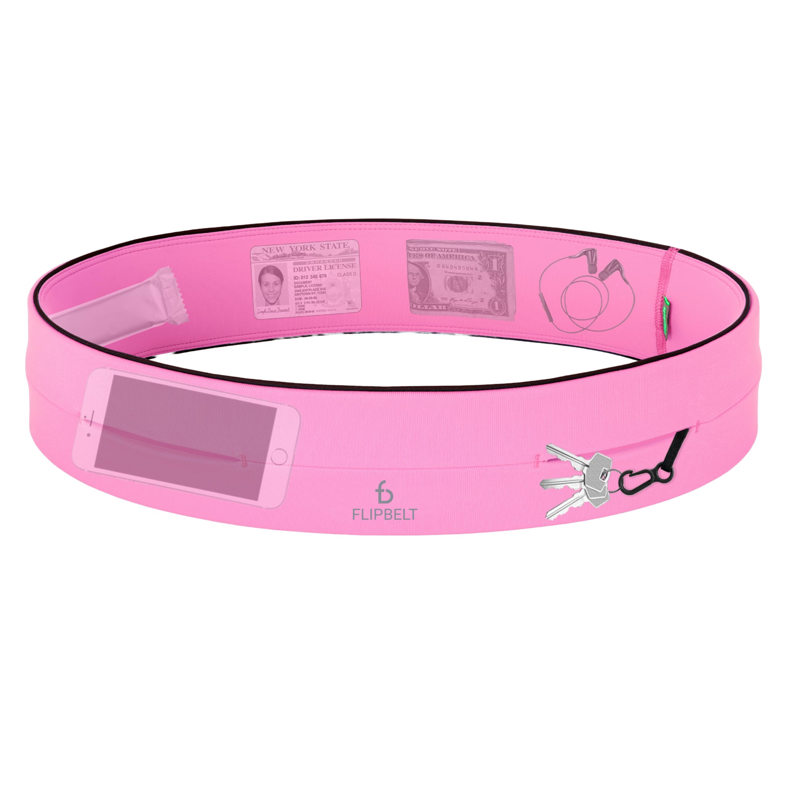 FlipBelt Classic Running Belt, Running Fanny Pack for Women and Men, USA Company - [Girly Pop Pink] - [X-Large], Girly Pop Pink, XL — image 1