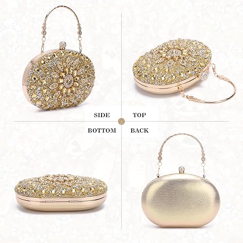 Miniatura 2 de Bolso de mano de noche con diamantes de imitación para mujer, bolsa de mano con diamantes brillantes y brillantes, bolsa de fiesta de boda de cristal