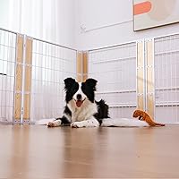 Vista 5 de Cerca para perros resistente de 32 pulgadas de altura - Valla para mascotas interior y exterior para perros medianos y pequeños - Corral plegable