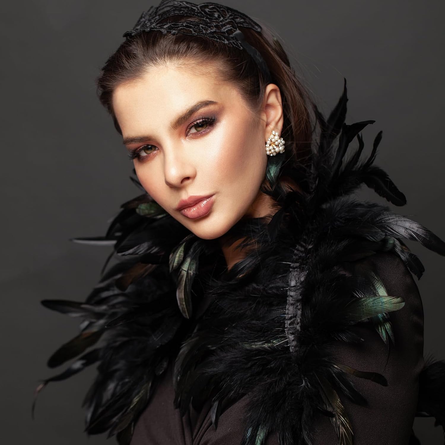 Gothic Natural Feather Shrug Feather Shawl Wrap Cape Victorian Collar for Halloween Cosplay Party Costume Accessories - Image 6