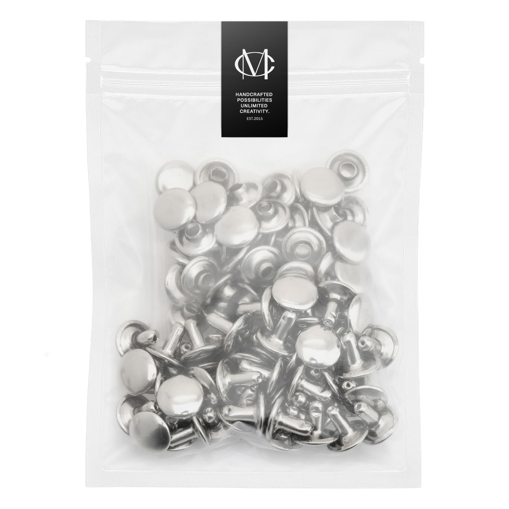 craftmemore 100 unidades 9 mm doble tapa remaches redondo remaches sujetadores para piel Craft Decoración VT