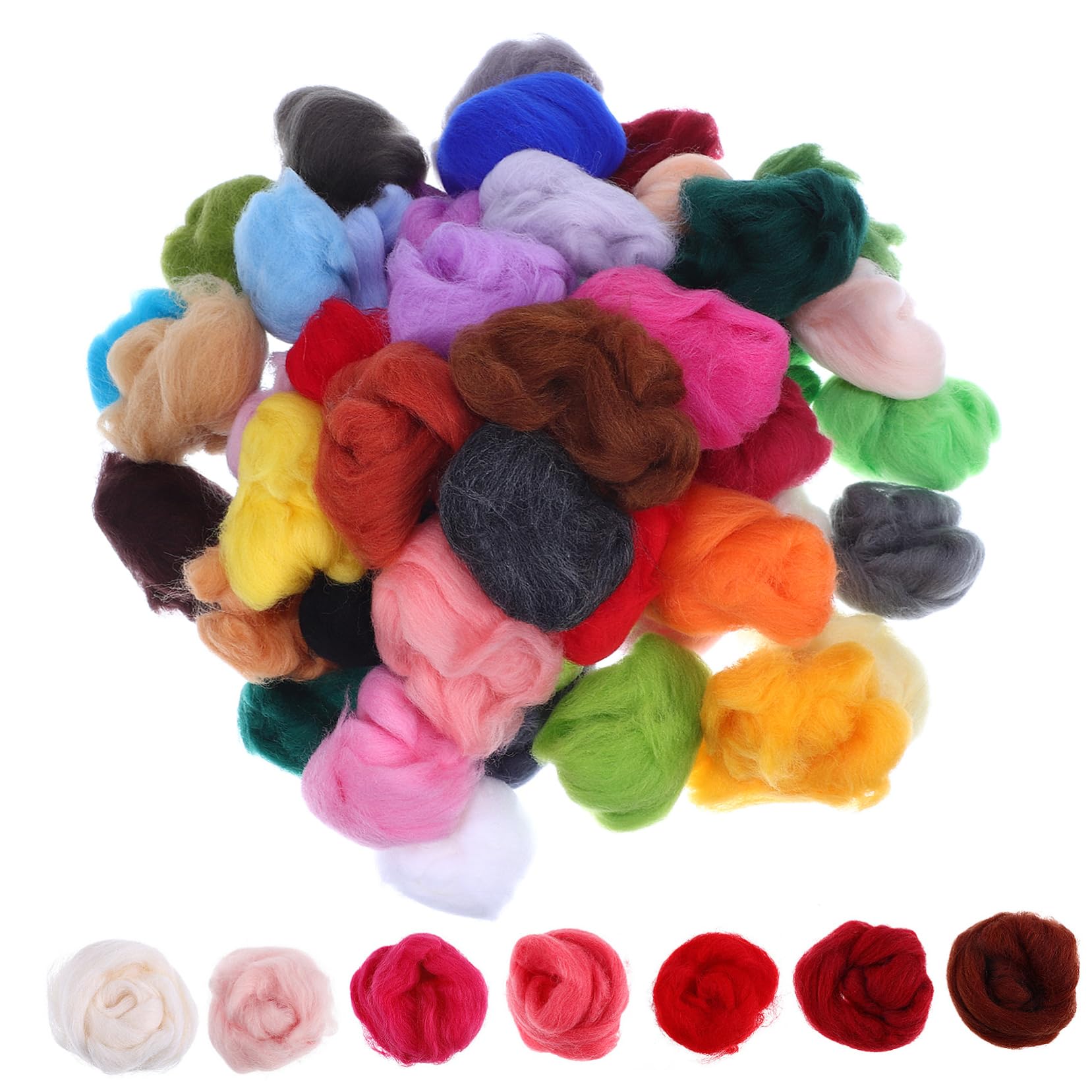 Nadelfilzwolle Für DIY-basteln Mehrfarbiges Filzmaterial Wollsträhne Zum Handstricken Filz Zubehör Für Projekte