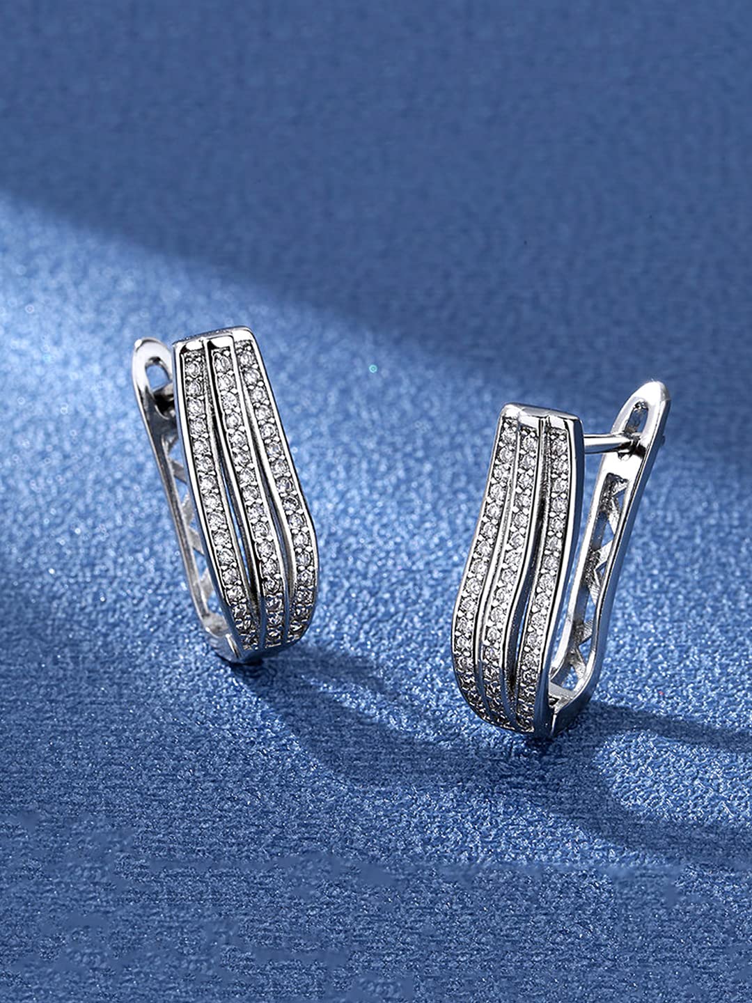 Crystal Diamond-Toned Glamour Spark Hoop Earrings