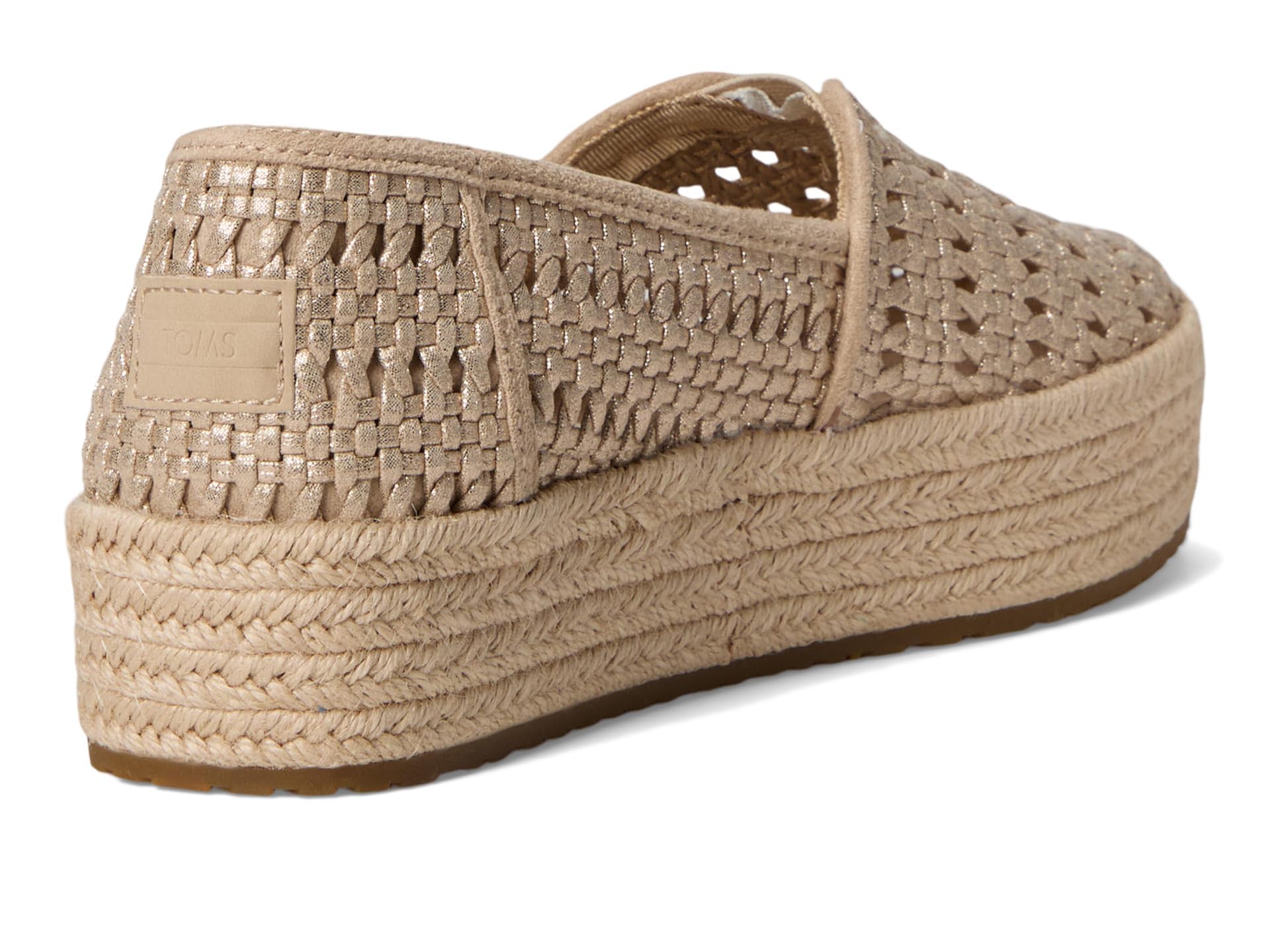 TOMS Damen Champagne Metallic Leather Basket WeaveSneaker