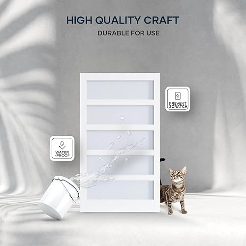 Miniatura 5 de EaseLife Puerta de granero de vidrio de 48 x 84 pulgadas con kit de herrajes para puerta corredera de 8 pies incluido y asa, madera LVL maciza