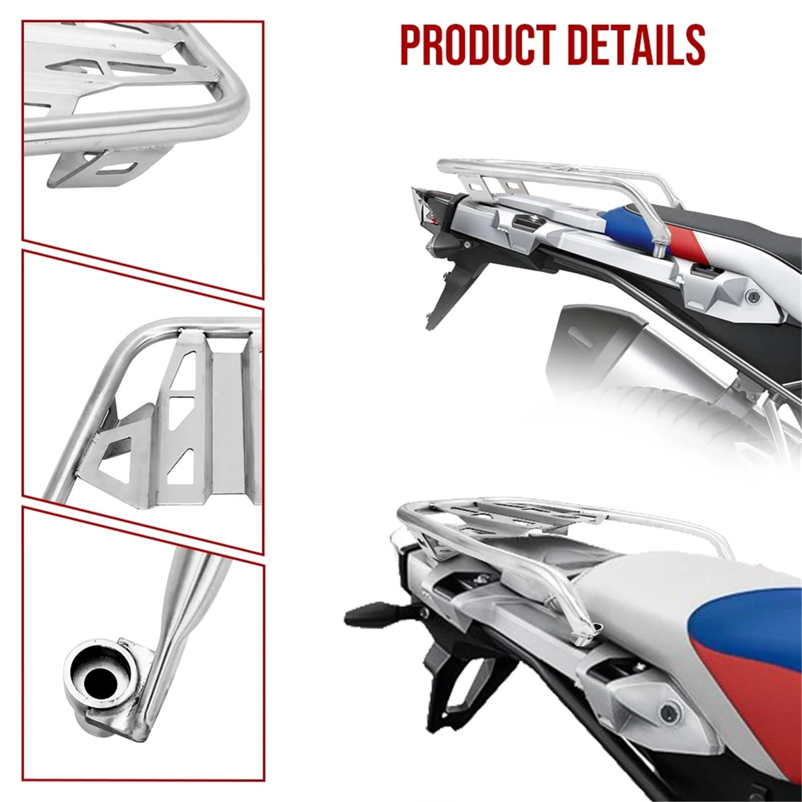 Uchwyt Topcase Pasuje do BMW R1250GS R1200GS Adventure R1250 GS R1200 LC ADV 2013-2023 Tylny kufer górny wspornik kufra motocyklowy Wspornik(Silver)