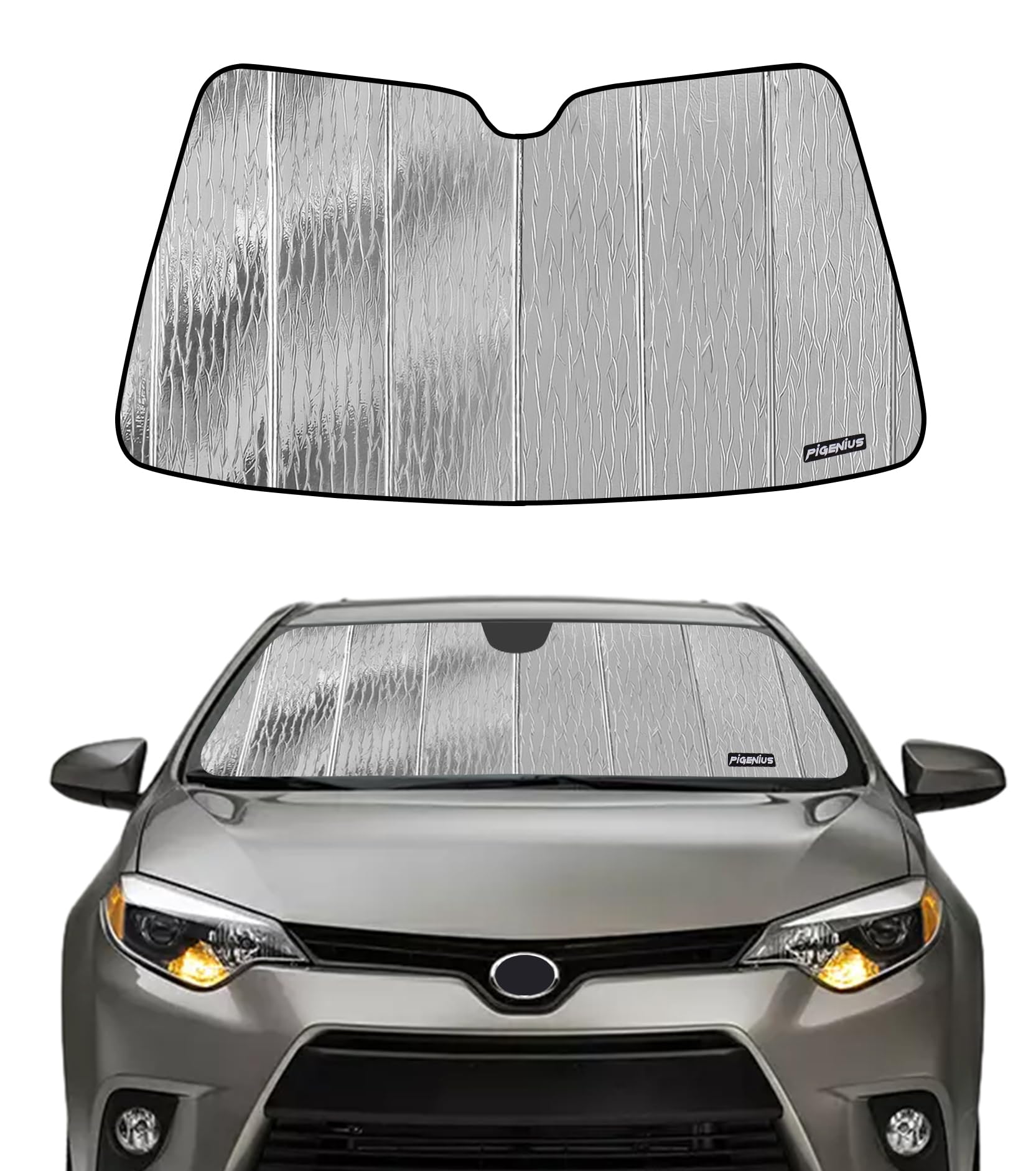 Pigenius Windshield Shade for Toyota Corolla 2014-2019, Corolla iM 2017-2018 Without Rearview Mirror Camera. 2016 Scion iM Front Window Sunshade -