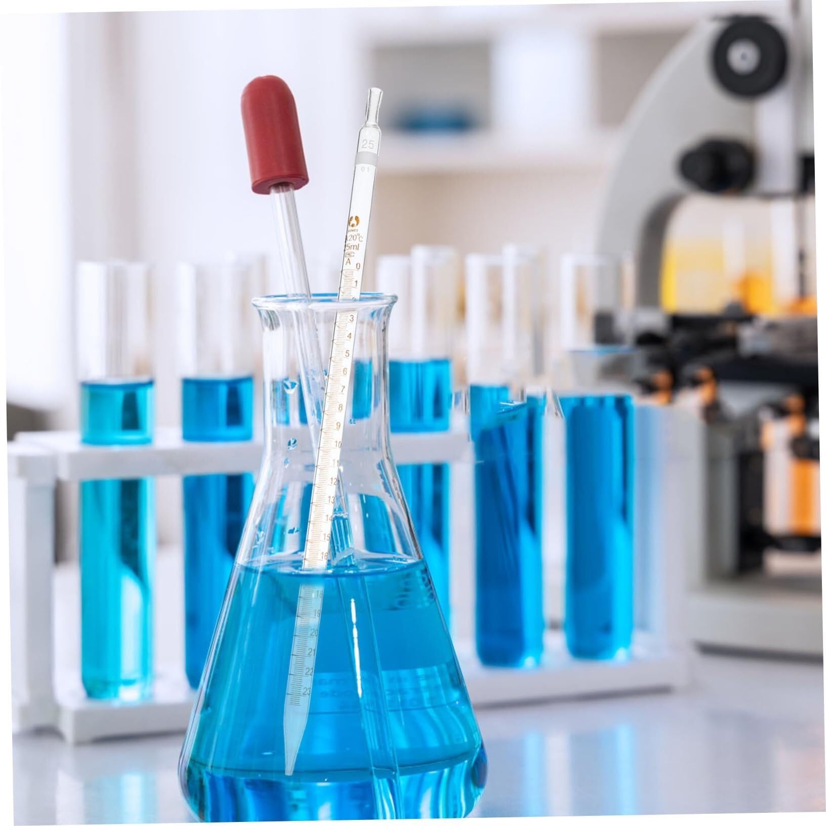 20 Stück Graduierte Pipette - Kalibrierter Glas-Tropfer für genaue Flüssigkeitsmessung, Laborbedarf(Transparent)