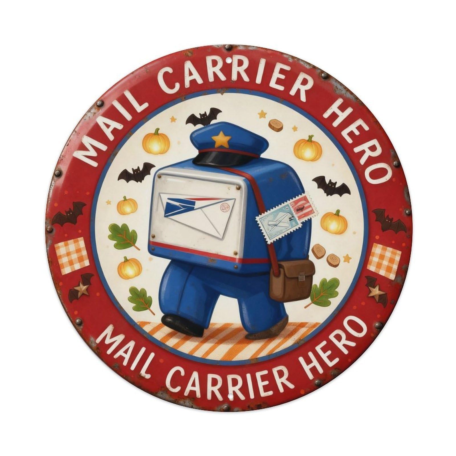 Mail Carrier Hero Metal Tin Sign Plaque